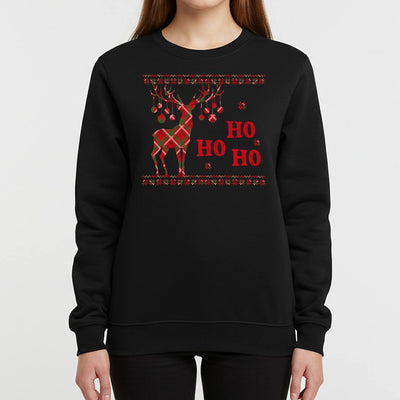Weihnachtspullover - Ho Ho Ho (Rentier)