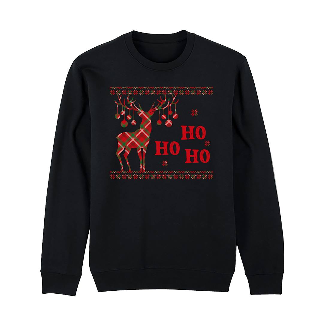Weihnachtspullover - Ho Ho Ho (Rentier)