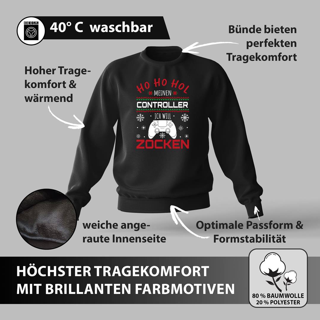 Weihnachtspullover - Ho Ho Hol meinen Controller, ich will zocken