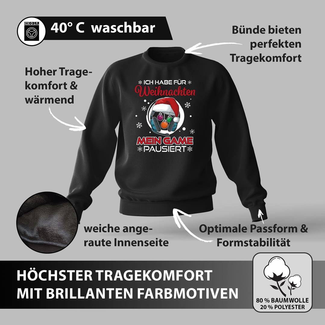 Weihnachtspullover - Ich habe für Weihnachten mein Game pausiert