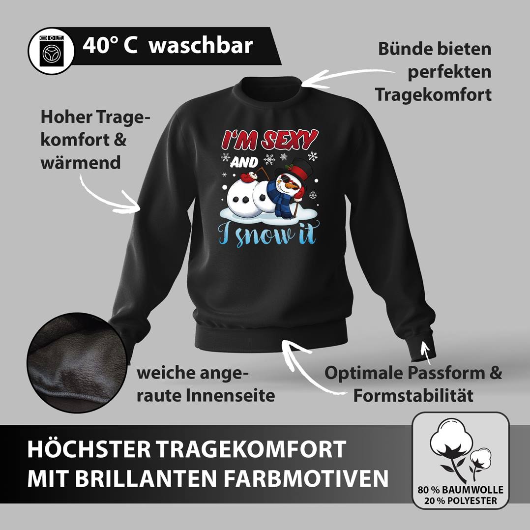 Weihnachtspullover - I'm sexy and I snow it (Schneemann)