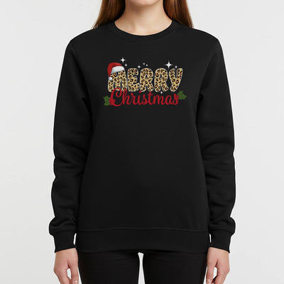 Weihnachtspullover - Merry Christmas (Leo-Print)
