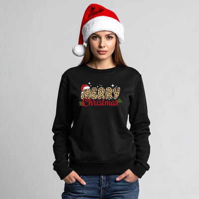 Weihnachtspullover - Merry Christmas (Leo-Print)