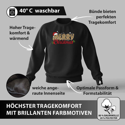 Weihnachtspullover - Merry Christmas (Leo-Print)