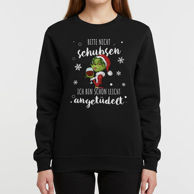Weihnachtspullover - Miss Grinch - Bitte nicht schubsen, ich bin schon leicht angetüdelt.