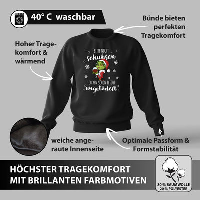 Weihnachtspullover - Miss Grinch - Bitte nicht schubsen, ich bin schon leicht angetüdelt.