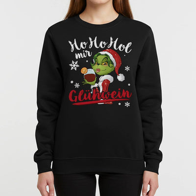 Weihnachtspullover - Miss Grinch - Ho Ho Hol mir Glühwein