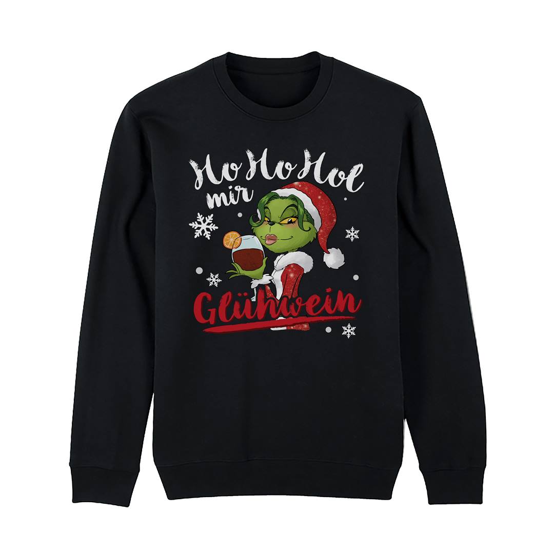 Weihnachtspullover - Miss Grinch - Ho Ho Hol mir Glühwein
