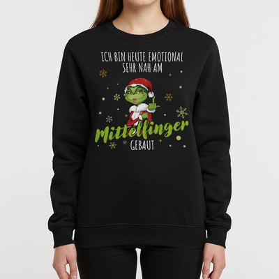 Weihnachtspullover - Miss Grinch - Ich bin heute emotional sehr nah am Mittelfinger gebaut