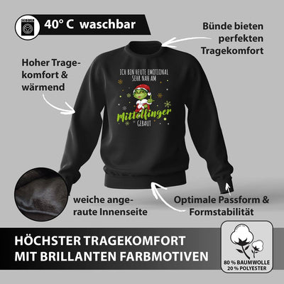 Weihnachtspullover - Miss Grinch - Ich bin heute emotional sehr nah am Mittelfinger gebaut