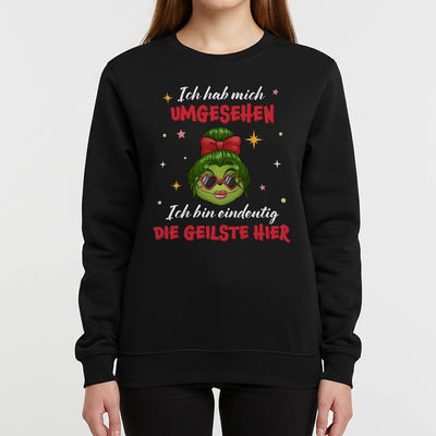 Weihnachtspullover - Miss Grinch - Ich hab mich umgesehen, ich bin eindeutig die Geilste hier (Damen) - V2