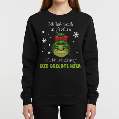 Weihnachtspullover - Miss Grinch - Ich hab mich umgesehen, ich bin eindeutig die Geilste hier (Damen)
