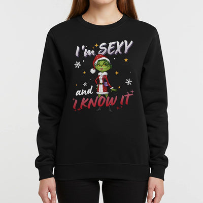 Weihnachtspullover - Miss Grinch - I'm sexy and I know it