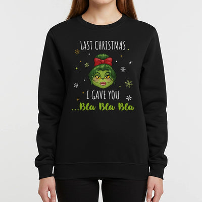 Weihnachtspullover - Miss Grinch - Last Christmas I gave you ... Bla Bla Bla