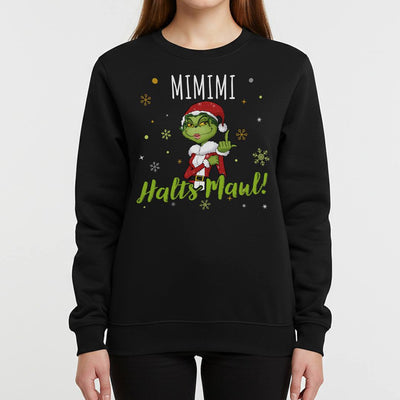 Weihnachtspullover - Miss Grinch - Mimimi Halts Maul! (Mittelfinger)