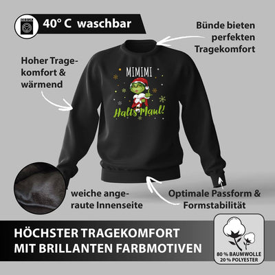 Weihnachtspullover - Miss Grinch - Mimimi Halts Maul! (Mittelfinger)