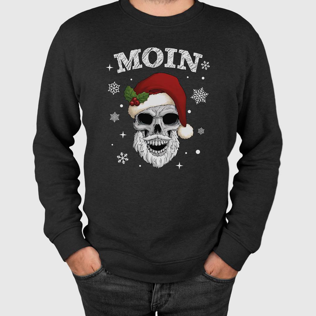 Weihnachtspullover - Moin (Totenkopf)