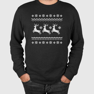 Weihnachtspullover - Rentier (Strick-Optik) - SW