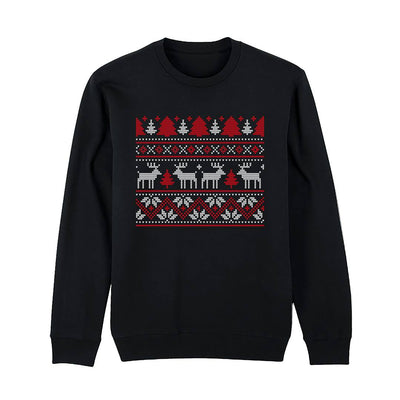 Weihnachtspullover - Rentier & Tannenbaum (Strick-Optik)