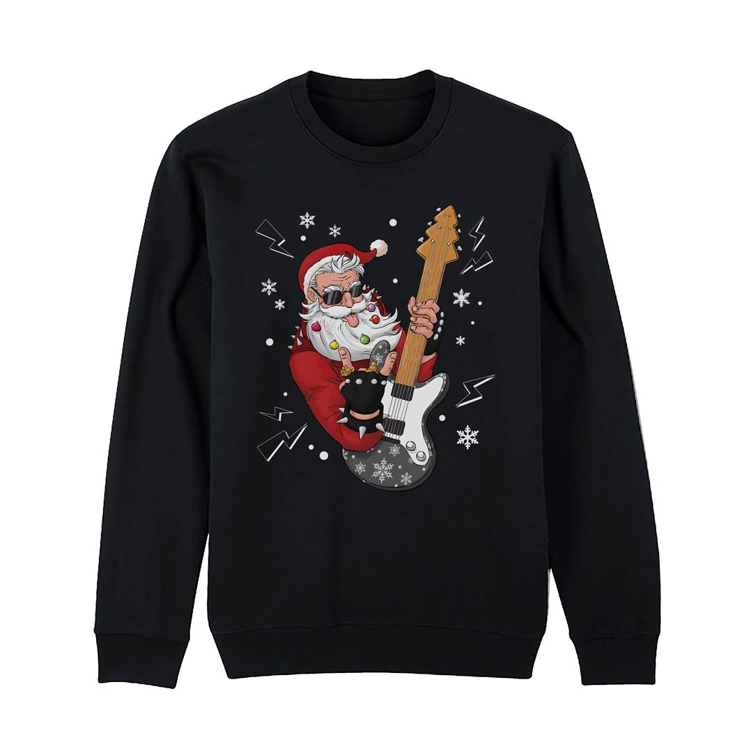 Weihnachtspullover - Rocker-Weihnachtsmann