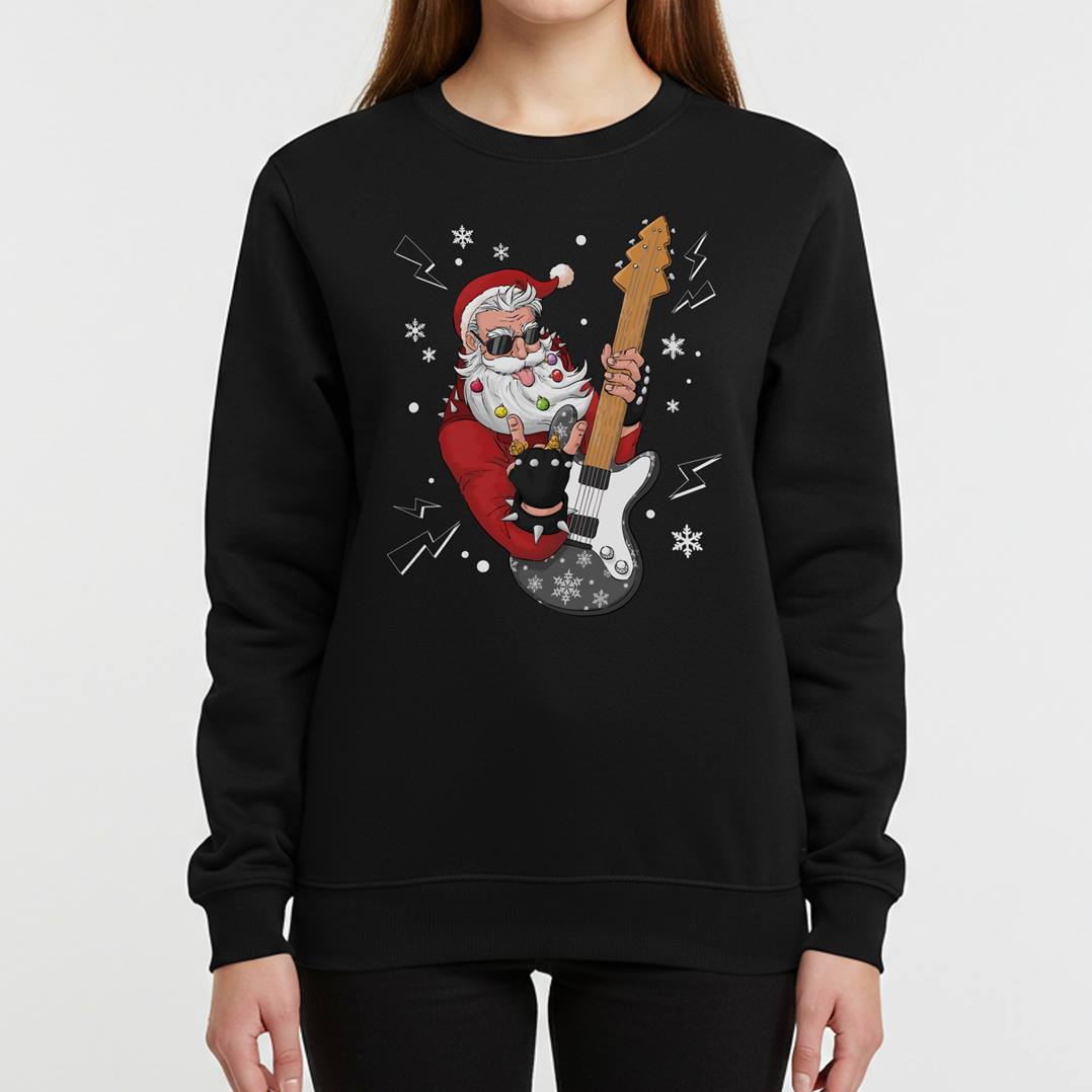 Weihnachtspullover - Rocker-Weihnachtsmann