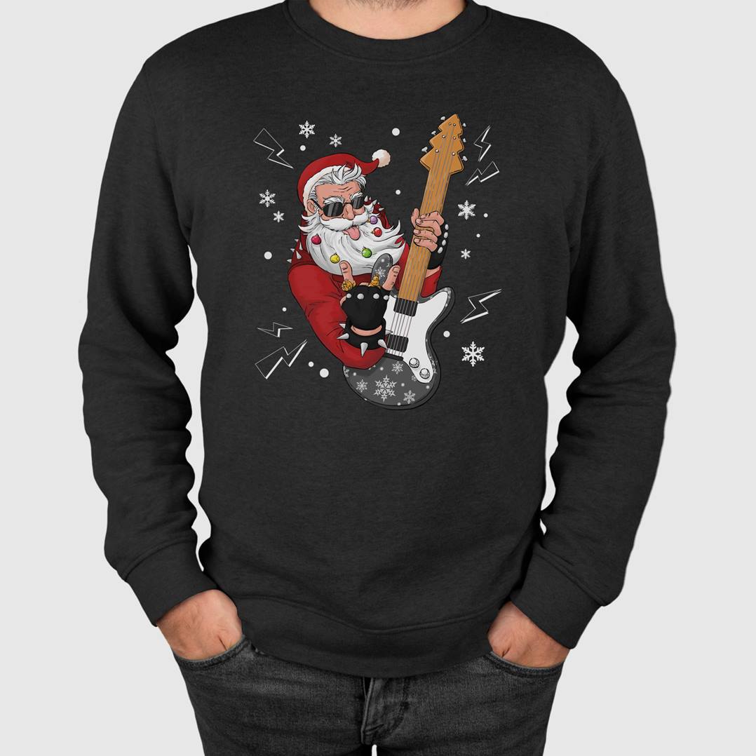Weihnachtspullover - Rocker-Weihnachtsmann