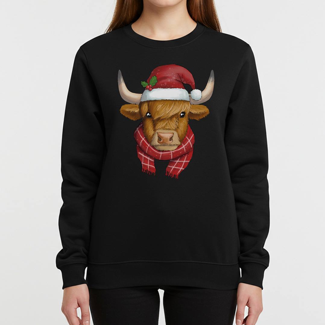 Weihnachtspullover - Schottisches Hochlandrind (Weihnachten)