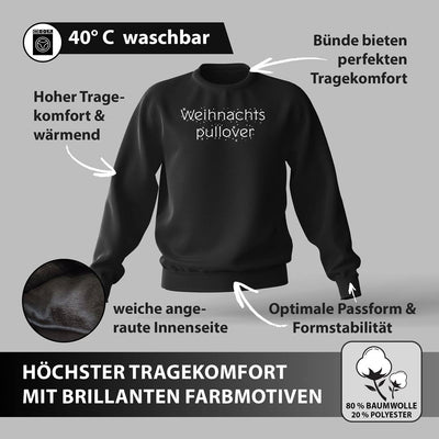 Weihnachtspullover - Schriftzug & Schneeflocken