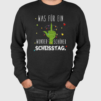 Weihnachtspullover - Grinch - Was für ein wunderschöner Scheißtag (Mittelfinger)