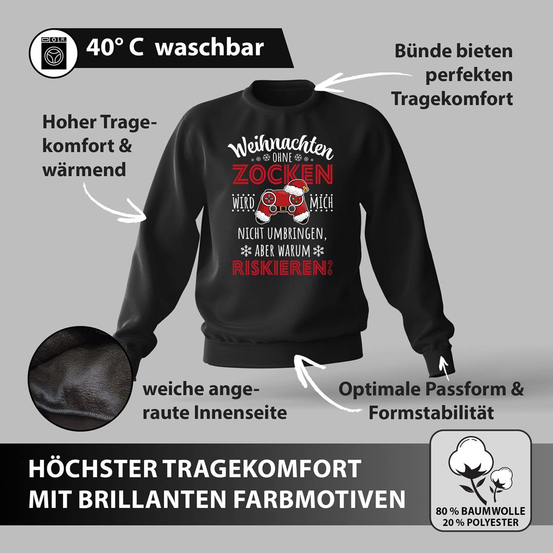 Weihnachtspullover - Weihnachten ohne Zocken wird mich nicht umbringen, aber warum riskieren?