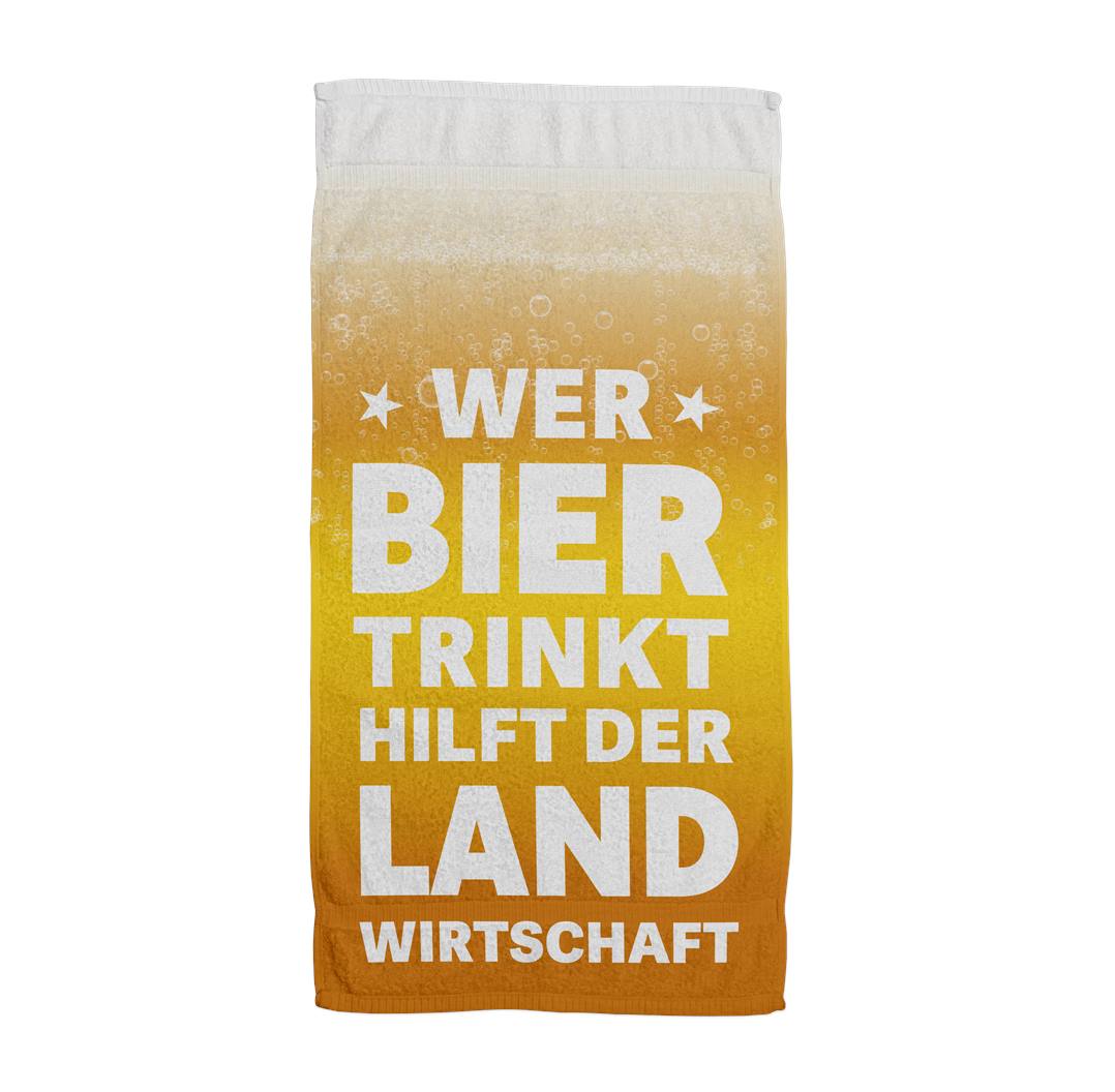 Wer Bier trinkt hilft der Landwirtschaft - Handtuch & Strandtuch