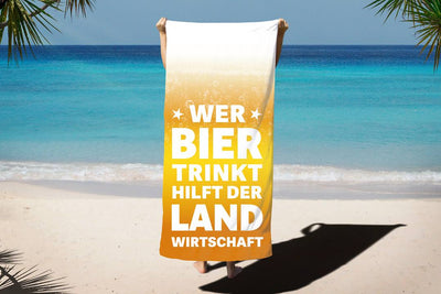 Wer Bier trinkt hilft der Landwirtschaft - Handtuch & Strandtuch