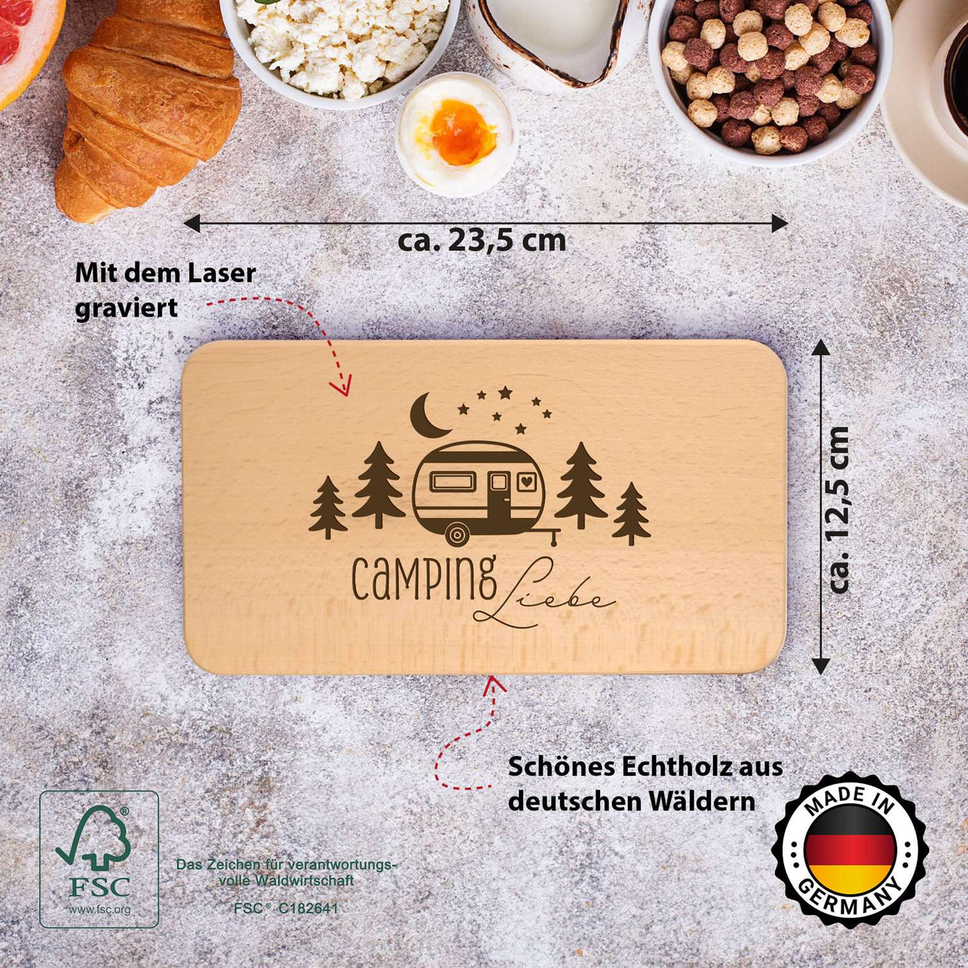 Frühstücksbrettchen - Camping-Liebe