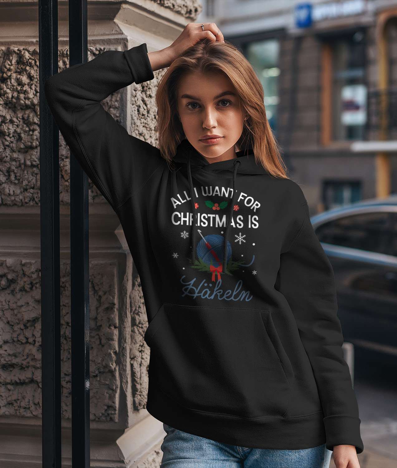 Hoodie - All I want for Christmas is Häkeln