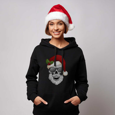 Hoodie -  Totenkopf mit Sonnenbrille (Weihnachten)