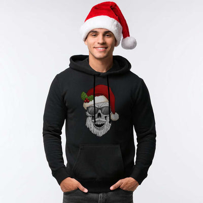 Hoodie -  Totenkopf mit Sonnenbrille (Weihnachten)