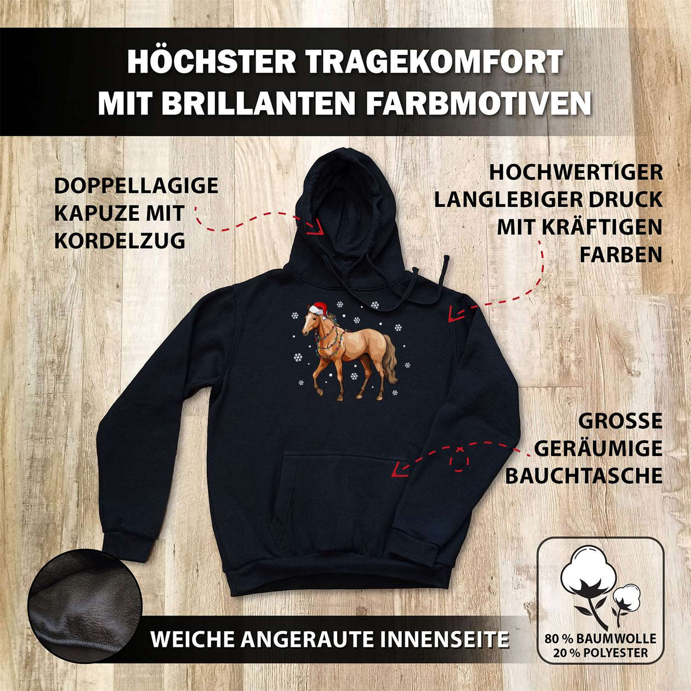 Hoodie - Pferd (Weihnachtsedition)