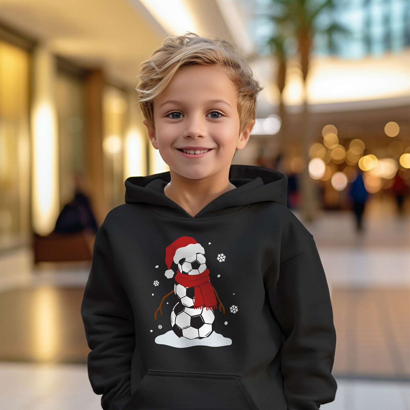 Hoodie Kinder - Fußball-Schneemann