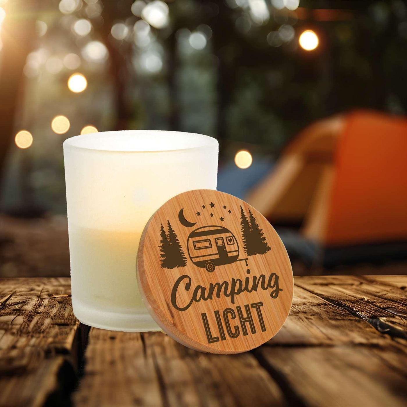 kerze im zelt Duftkerze im Glas "Camping Licht" – Geschenk für Camper & Vanlife-Fans – Tassenbrennerei