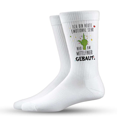 Socken - Grinch - Ich bin heute emotional sehr nah am Mittelfinger gebaut