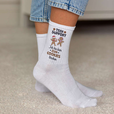 Socken - Tech Support - Ich bin hier zum Cookies löschen (Weihnachten)