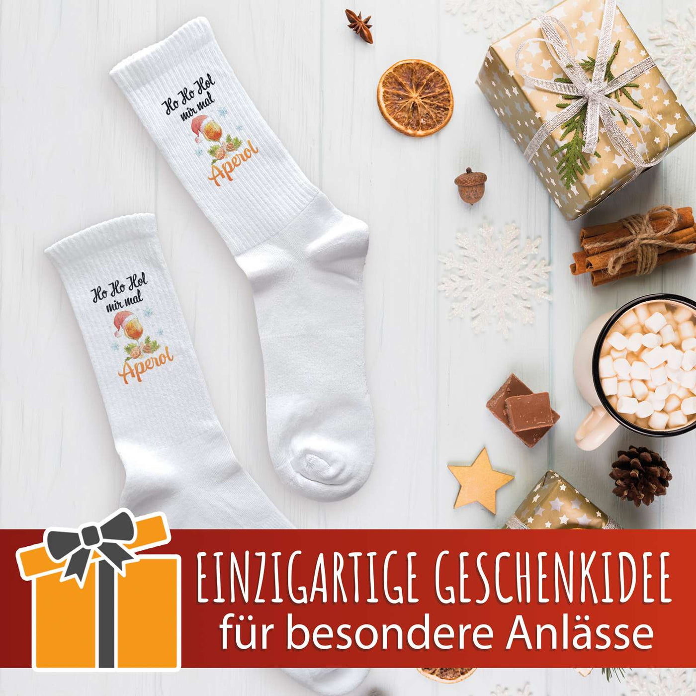 Socken - Ho Ho Hol mir Aperol (Aperol Glas)