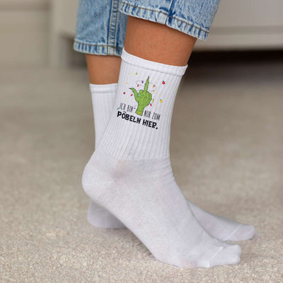 Socken - Grinch - Ich bin nur zum Pöbeln hier. (Mittelfinger)