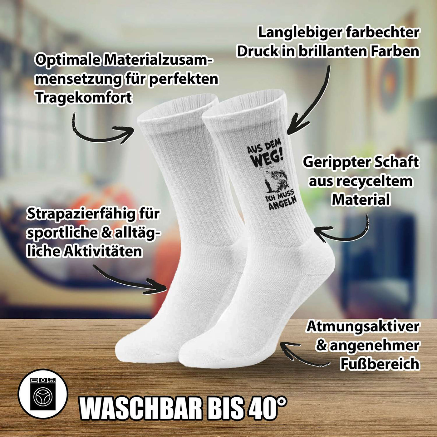 Socken - Aus dem Weg! Ich muss angeln