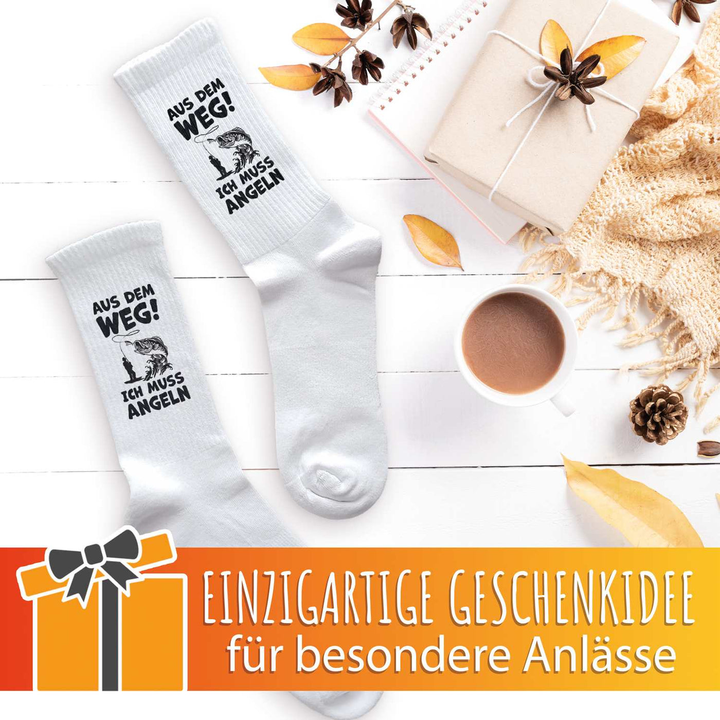 Socken - Aus dem Weg! Ich muss angeln