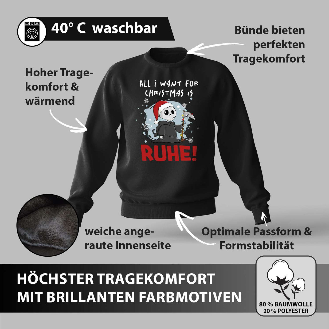 Weihnachtspullover - Sensebald - All I want for Christmas is Ruhe!