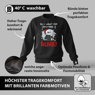 Weihnachtspullover - Sensebald - All I want for Christmas is Ruhe!