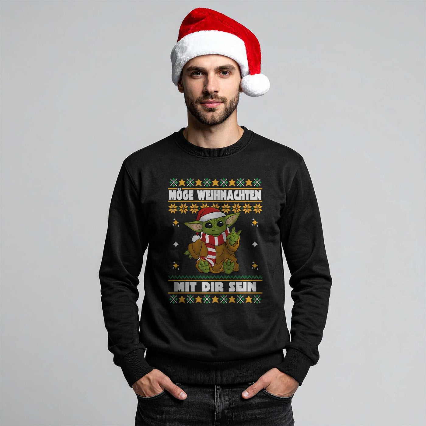 Weihnachtspullover - Baby Yoda - Möge Weihnachten mit Dir sein