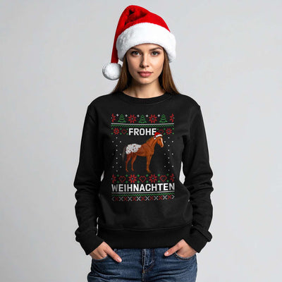 Weihnachtspullover - Pferd - Frohe Weihnachten (Strick-Optik)