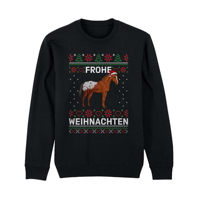 Weihnachtspullover - Pferd - Frohe Weihnachten (Strick-Optik)